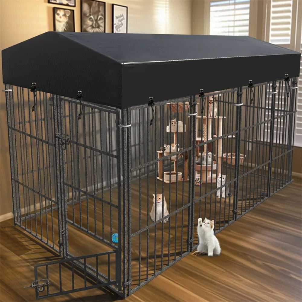 Heavy Duty Metal Dog Kennel with Waterproof Cover - Ultimate Pet Playpen