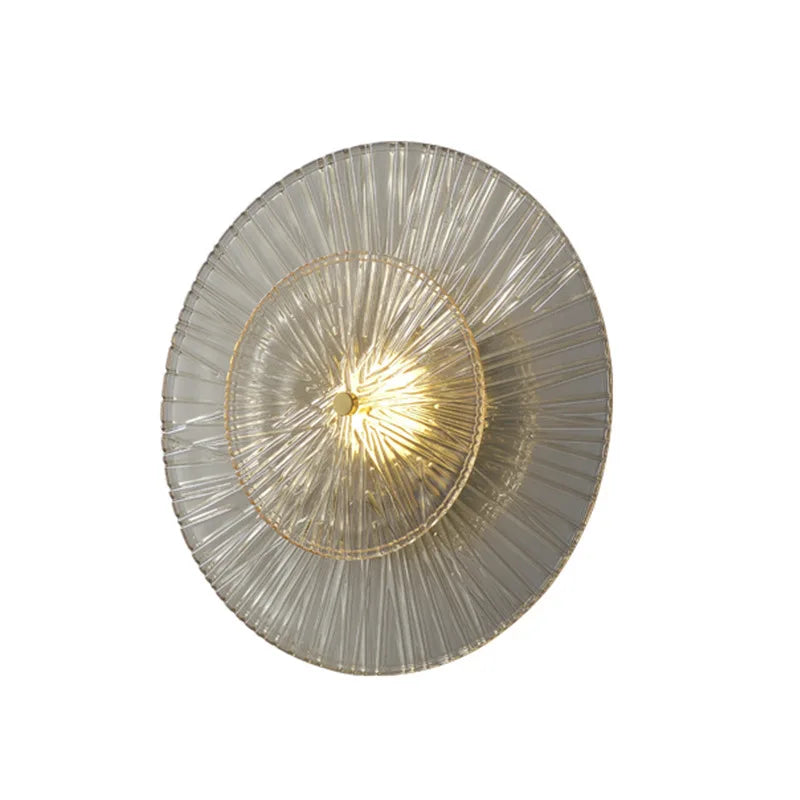 Modern LED Wall Lamp with Amber Glass Shade - Stylish Copper Lighting