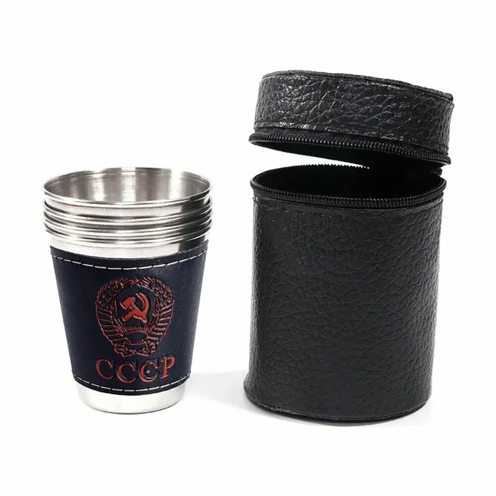 4-Piece Stainless Steel Outdoor Travel Cup Set - Portable & Durable