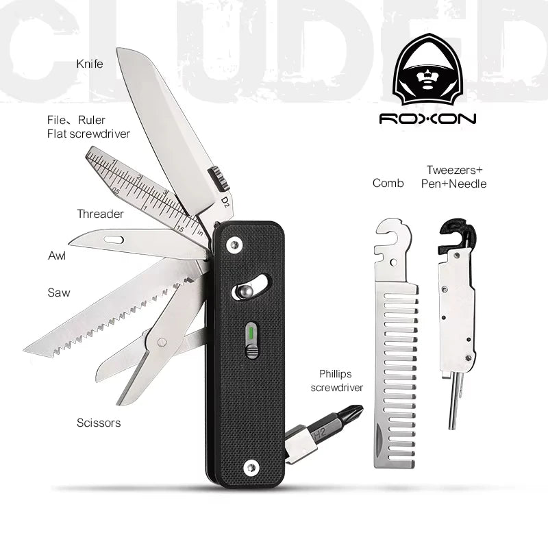 ROXON S503G Modular Pocket Tool with 8 Essential Tools
