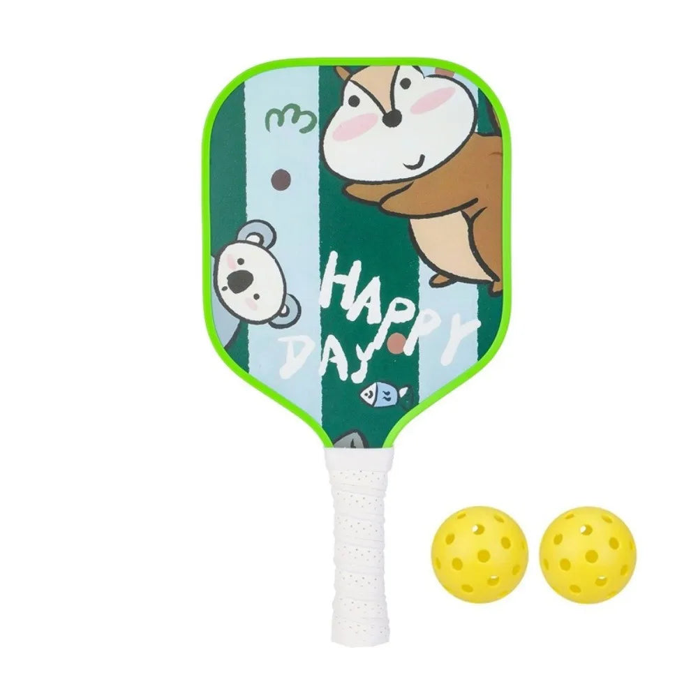 Kids' Cartoon Pickleball Set - Lightweight Rackets with Fun Design