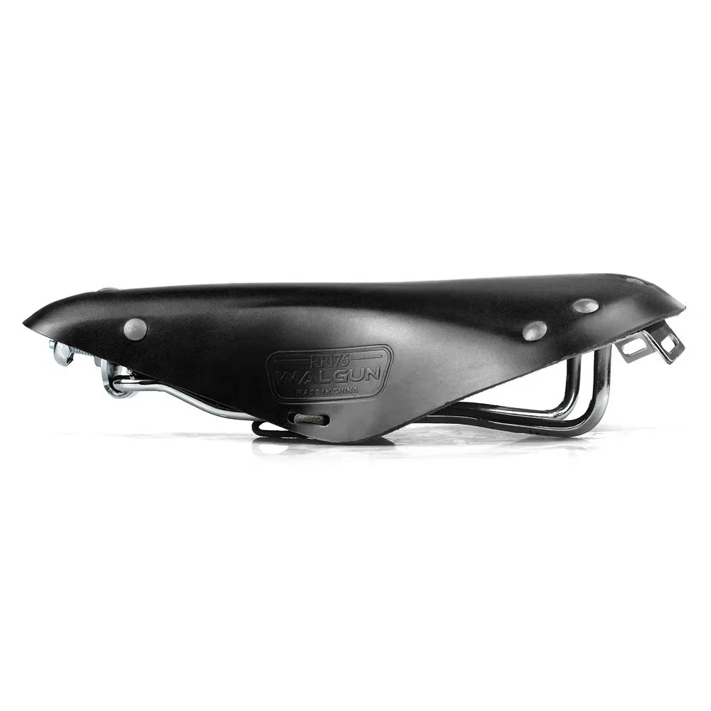 WALGUN Retro Leather Bicycle Saddle for Vintage & Electric Bikes