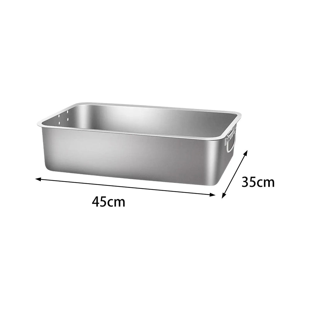 Stainless Steel High-Sided Cat Litter Box - Easy Clean & Portable