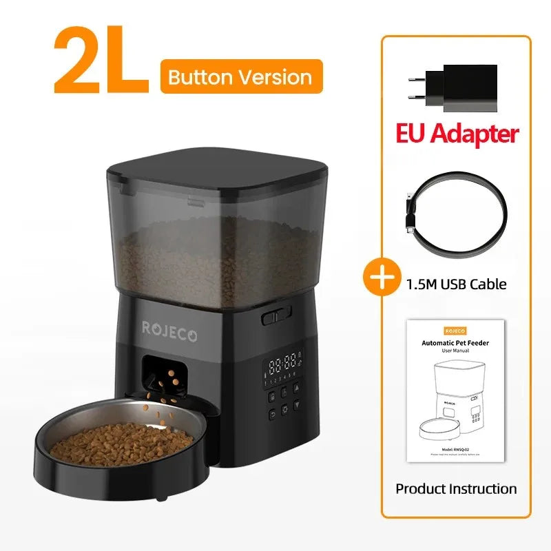 ROJECO Smart Automatic Pet Feeder - Schedule Meals with Ease