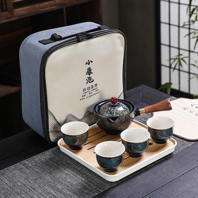 Elegant Sand Ceramic Kung Fu Tea Set - Travel & Gift Ready