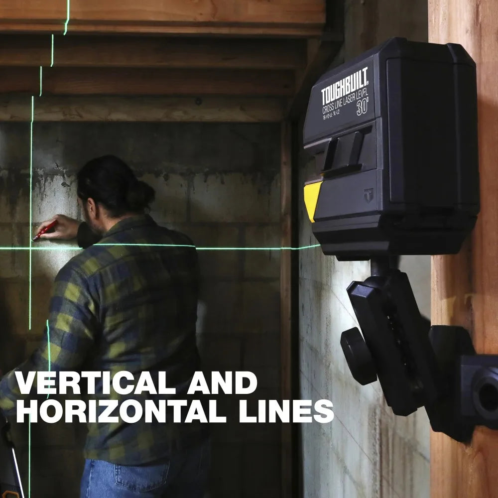 ToughBuilt 30-ft Green Beam Self-Leveling Laser Level for Precision Layout