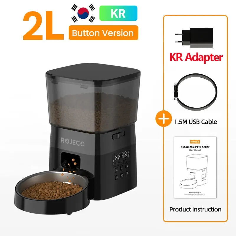 ROJECO Smart Automatic Pet Feeder - Schedule Meals with Ease
