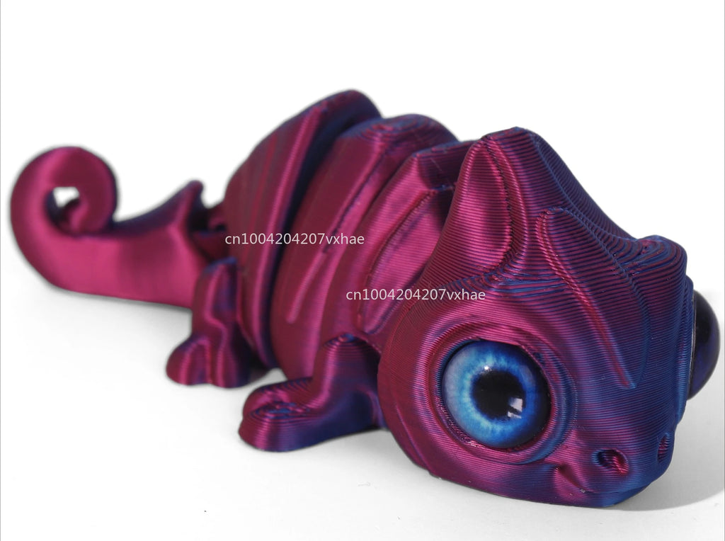 Multi-Joint 3D Printed Chameleon Figures - Unique Home Decor & Gift