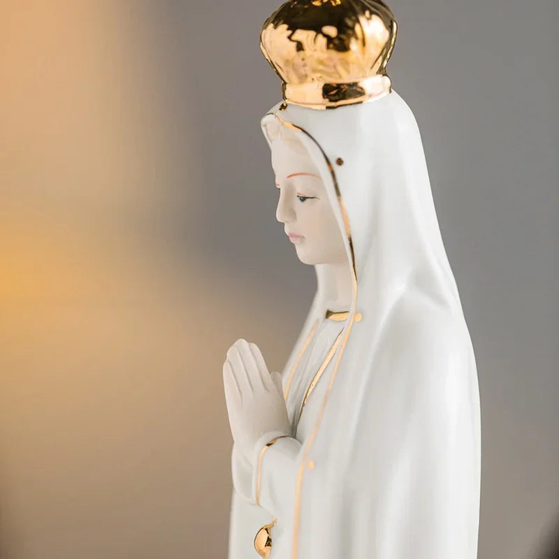 Elegant Ceramic Our Lady of Fatima Statue for Home & Church Decor