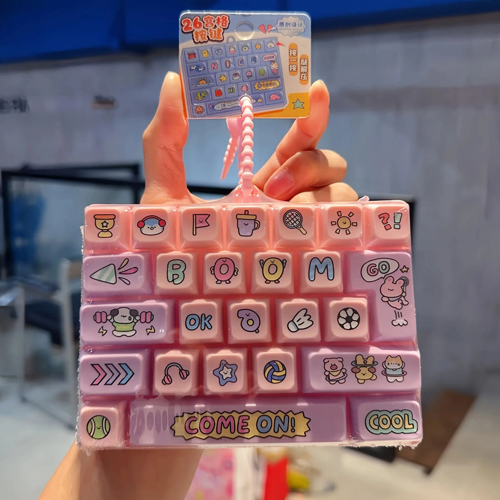 Cute 26-Key Stress Relief Fidget Toy - Durable & Portable Décor