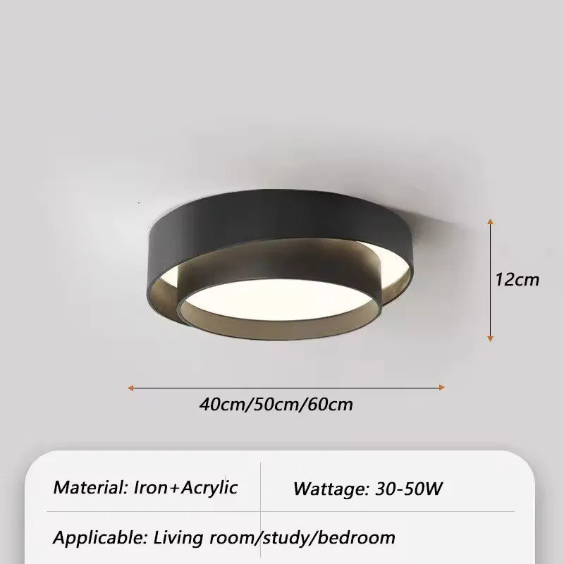 Nordic Modern Metal LED Ceiling Light for Living Room & Bedroom
