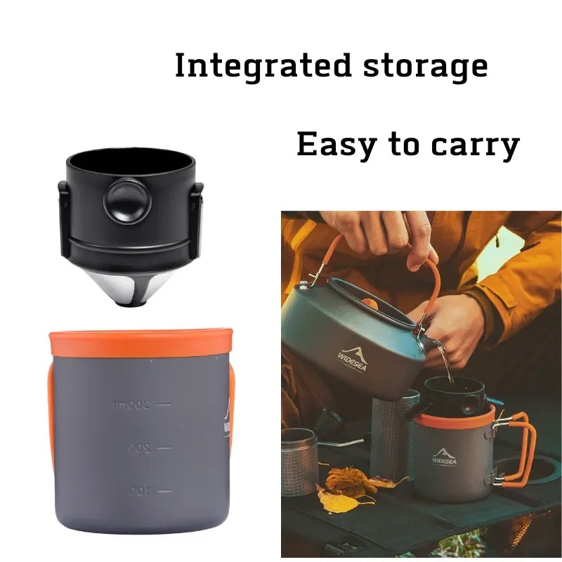 Widesea Outdoor Camping Coffee Cookware Set - Portable Stainless Steel