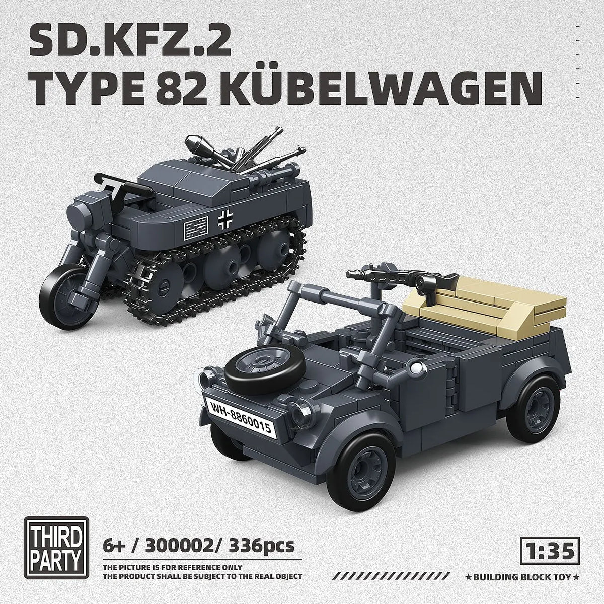 MOC Military Classic Kübelwagen & Sd.Kfz.2 Building Block Set