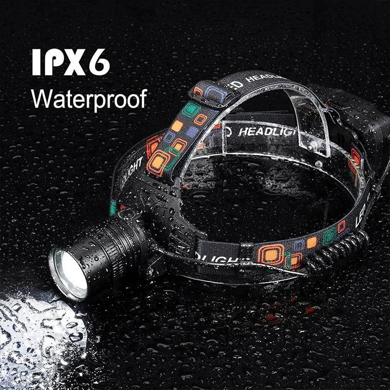 USB Rechargeable Aluminum Alloy Headlamp - Super Bright & Waterproof