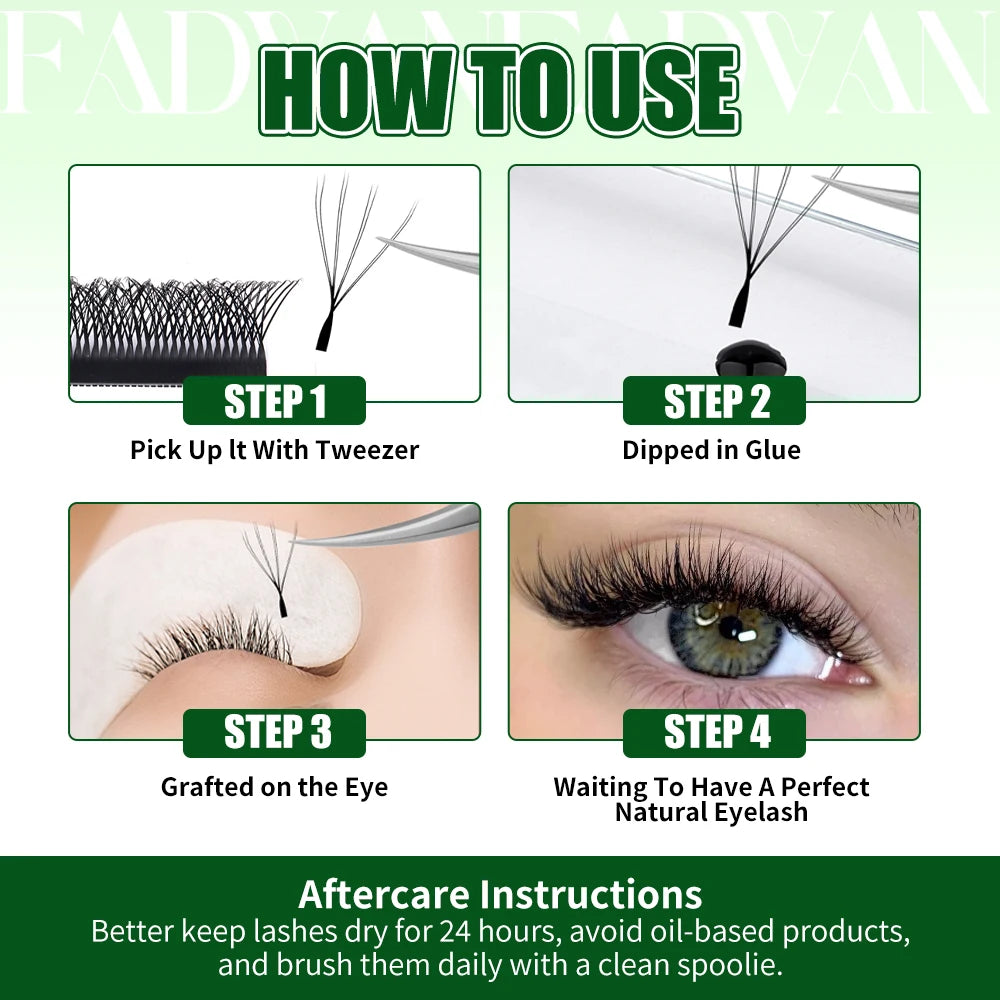 FADVAN 3D/4D/5D W Shaped Eyelash Extensions - Natural Softlight Volume