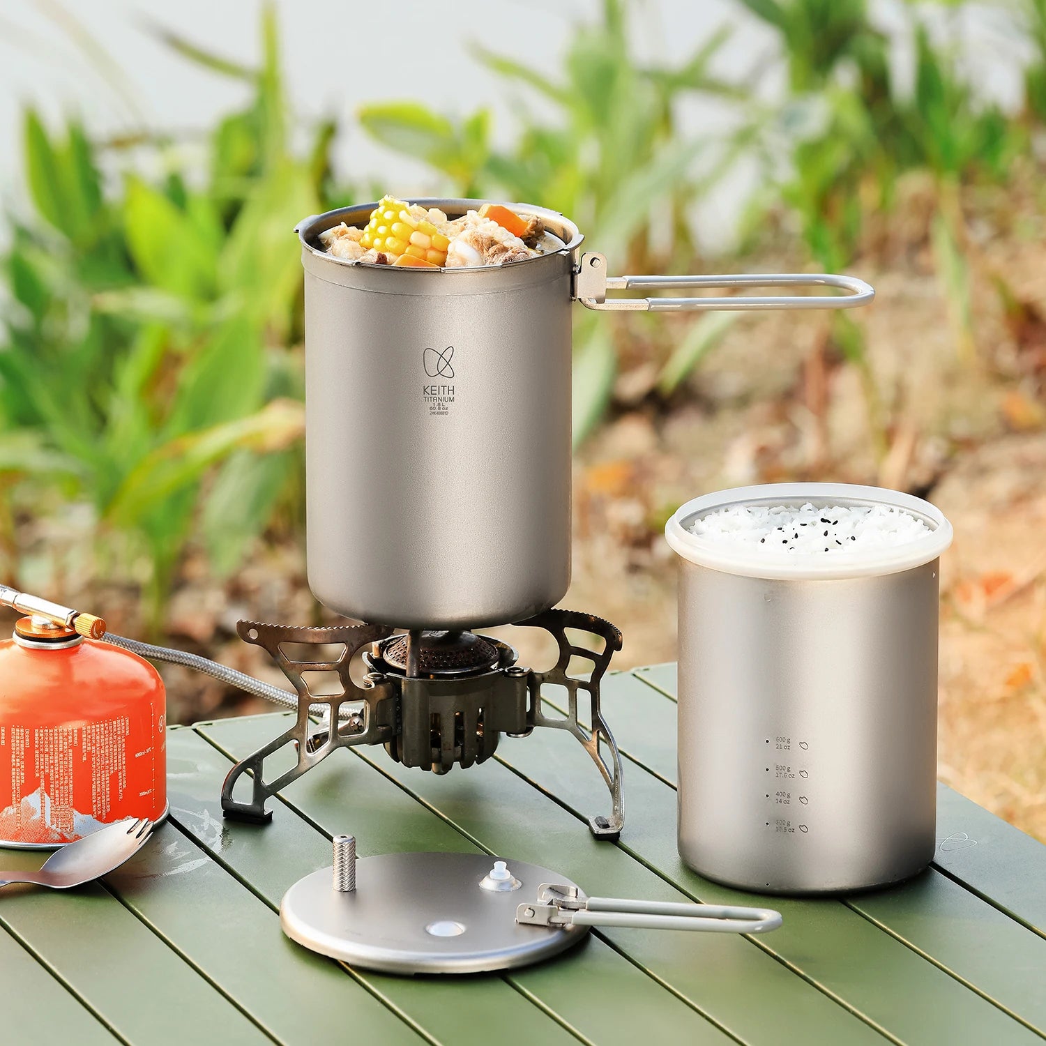 1.8L Titanium Outdoor Pressure Cooker - Lightweight & Eco-Friendly