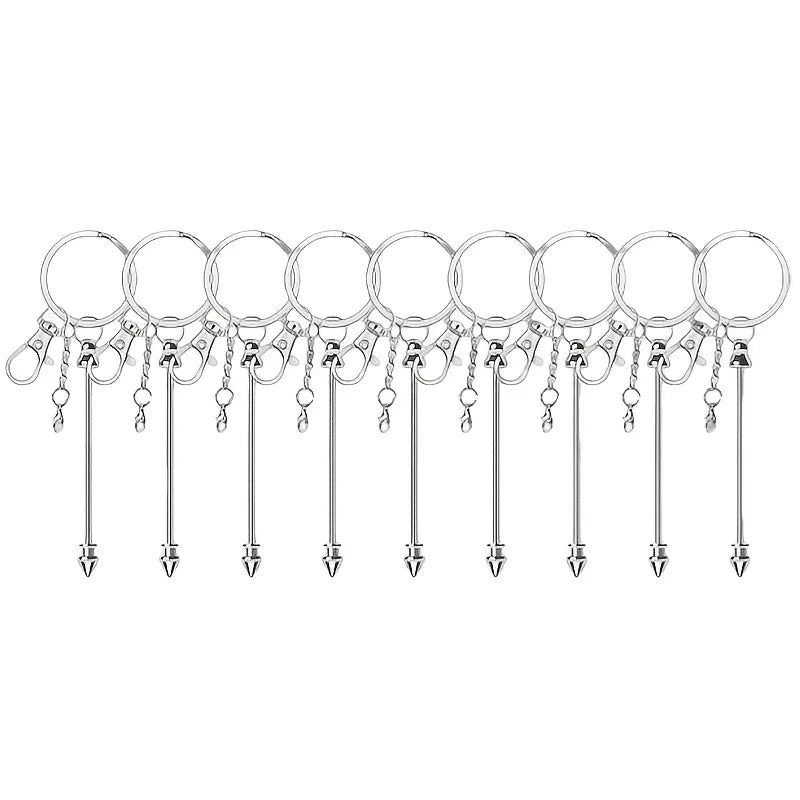 DIY Beaded Keychain Making Kit - 9/18pcs Stainless Steel Supplies