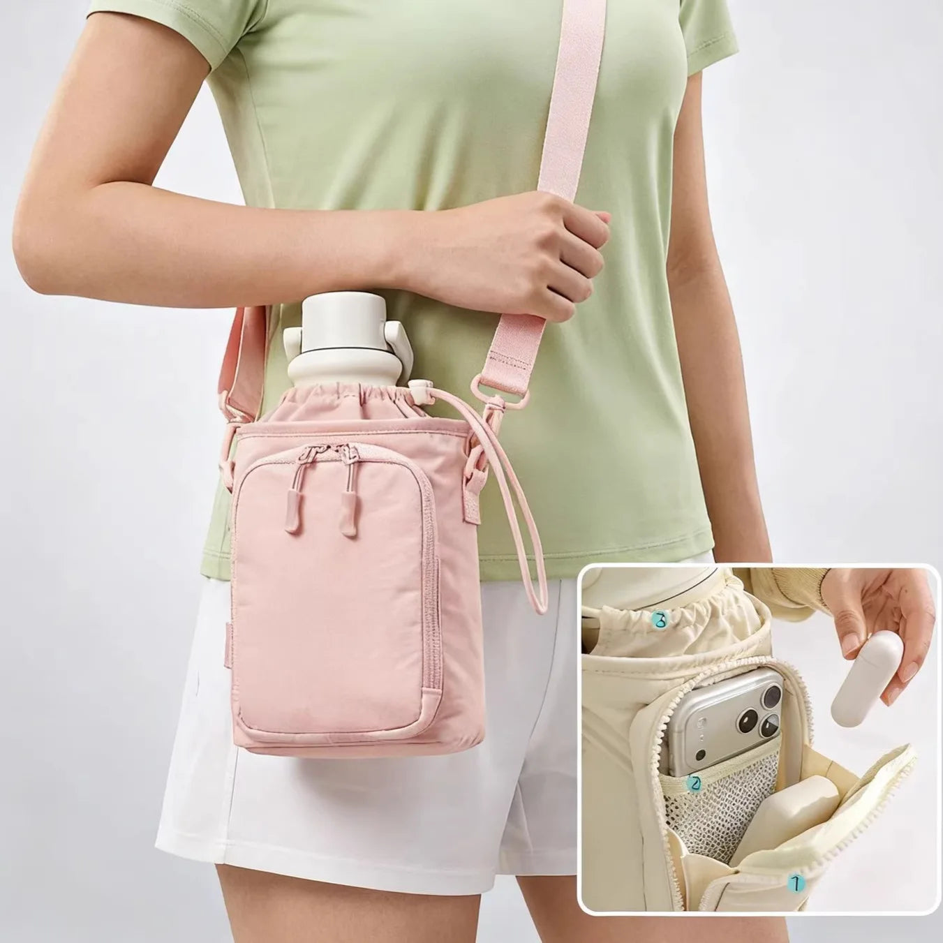Waterproof Crossbody Bag for Phones & Water Bottles - Sports & Yoga