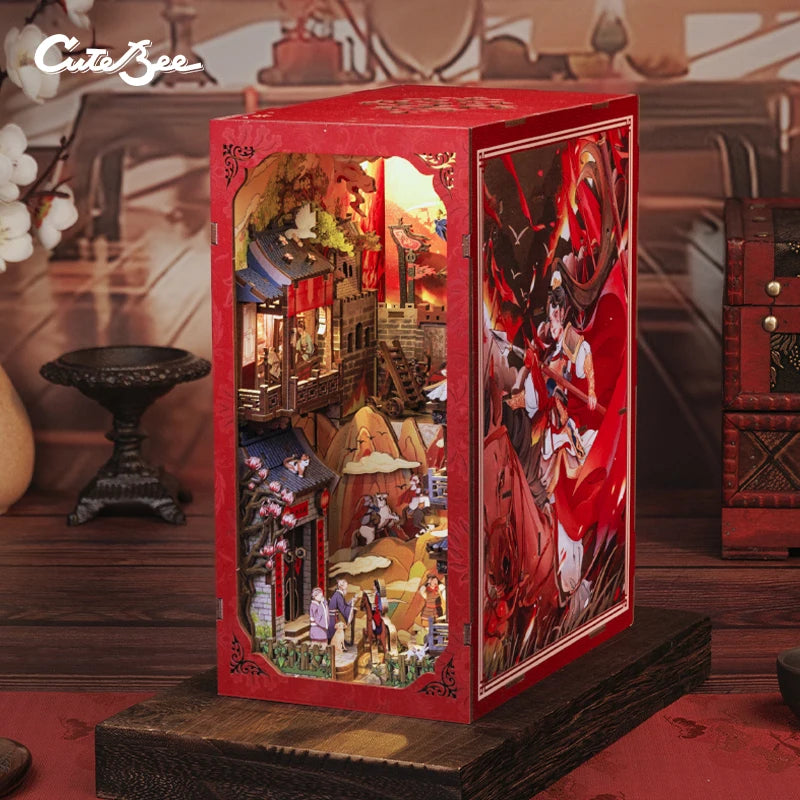 CUTEBEE Mulan Book Nook DIY Miniature Dollhouse with Lights