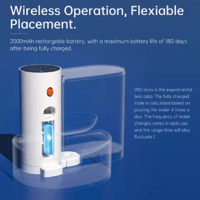 3L Wireless Cat Water Fountain - Rechargeable & Ultra Quiet