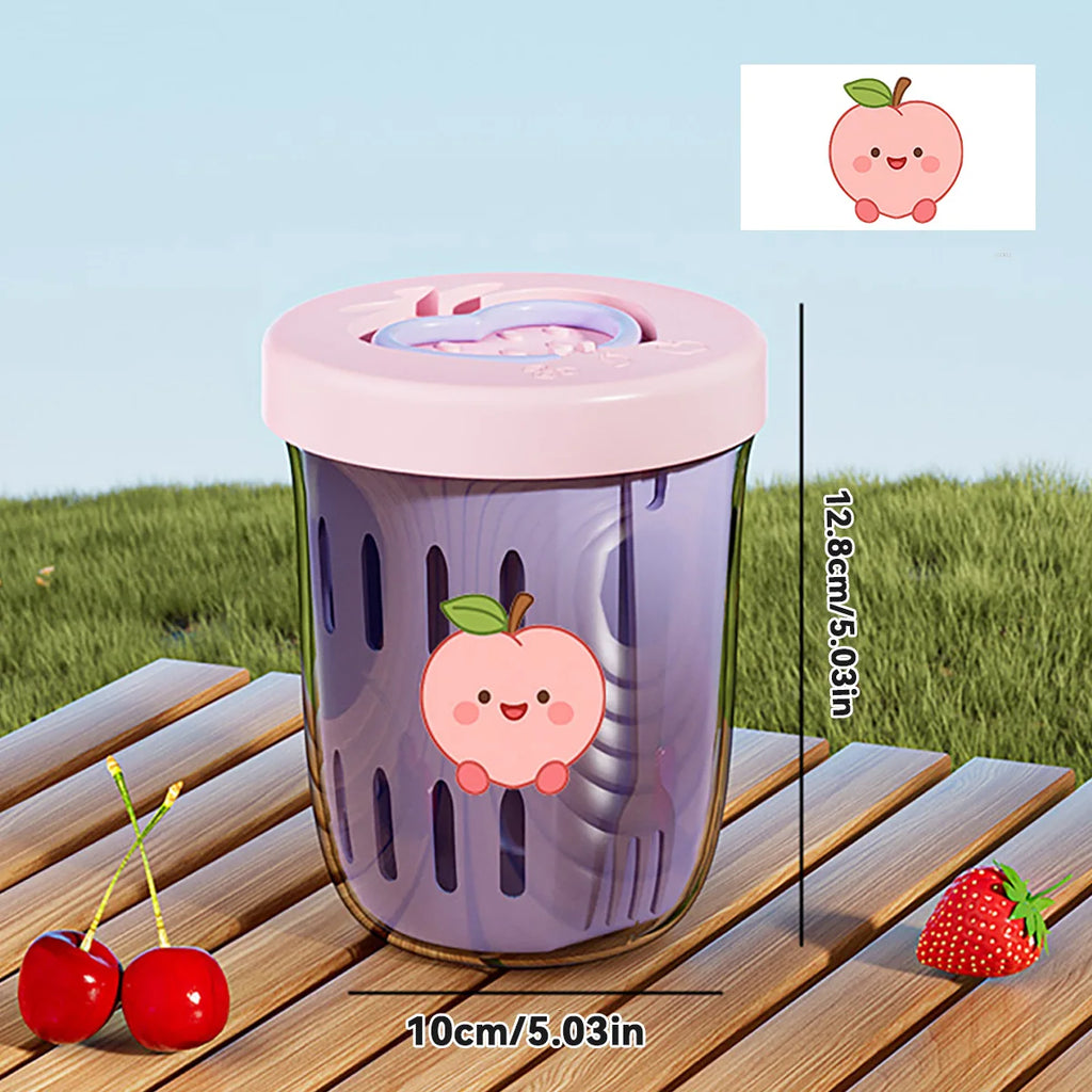 Double-Layer Cartoon Salad Cup - Ideal for Kids & Students