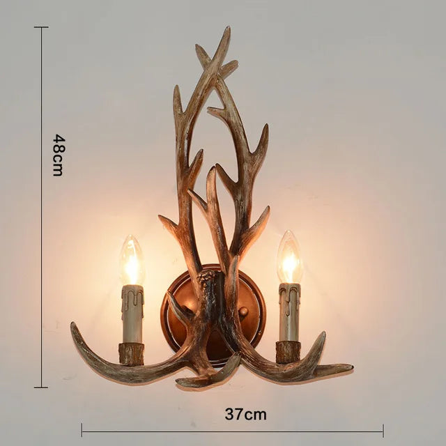 Vintage Deer Horn Pendant Light - Industrial Antler Chandelier
