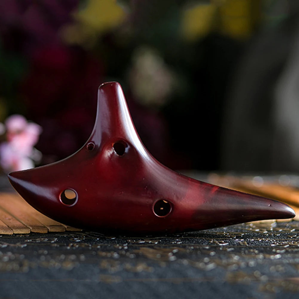 12 Hole Alto C Ceramic Ocarina with Song Book & Carry Bag - Perfect for Beginners