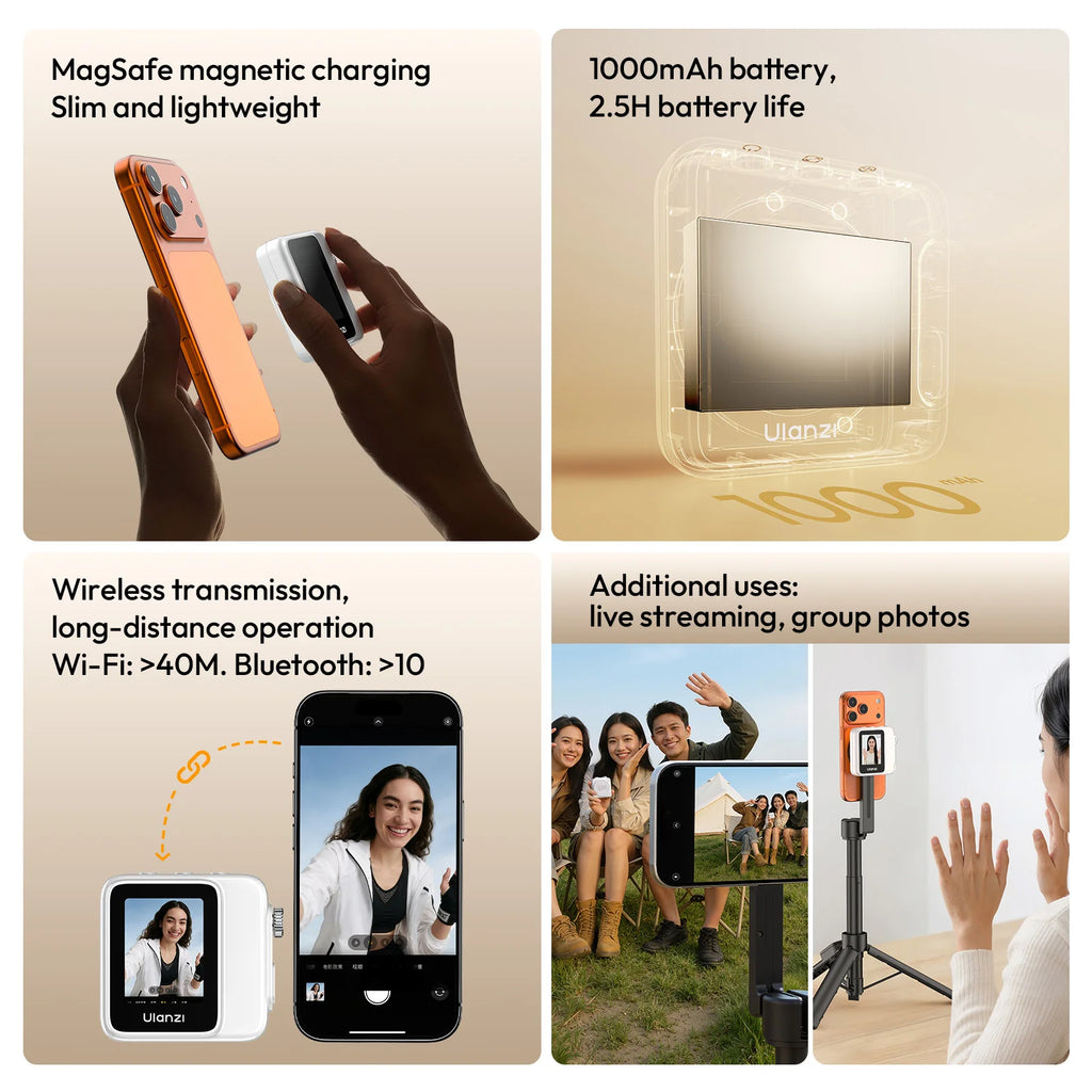 Ulanzi VM02 Magnetic Selfie Monitor for iPhone & Android Vlogging