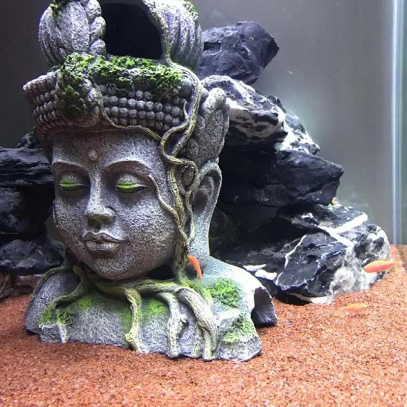 Elegant Resin Guanyin Bodhisattva Aquarium Ornament for Fish Tanks