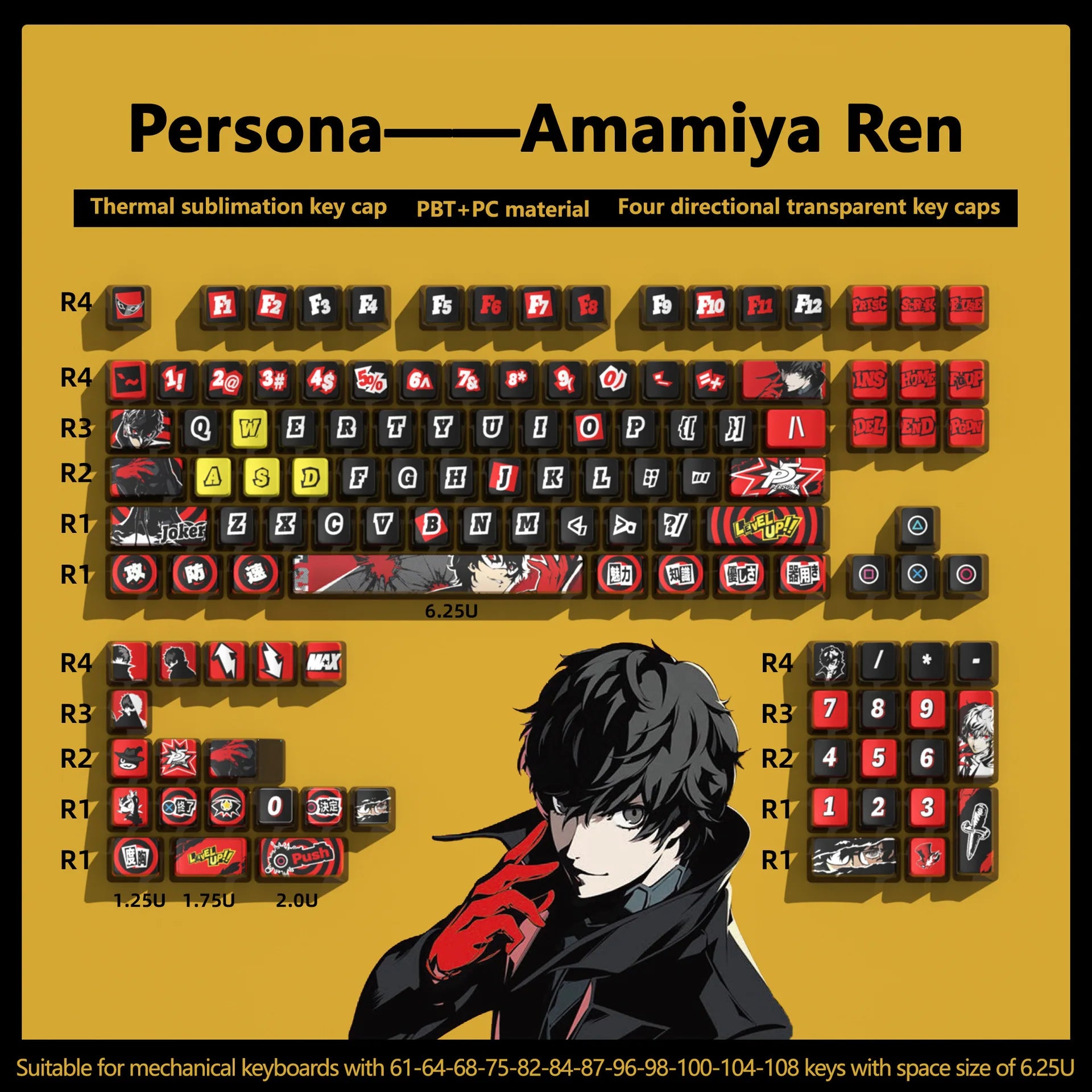 122-Key Customizable Pudding Keycaps for Mechanical Keyboards