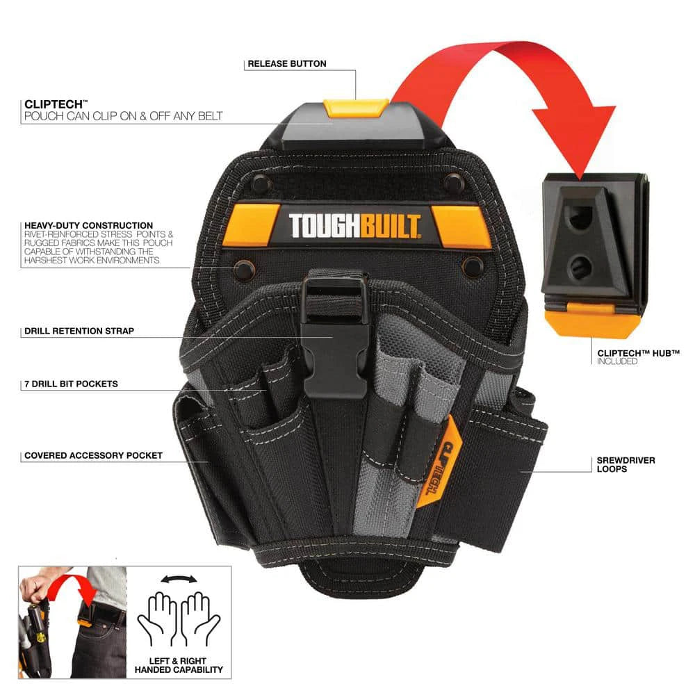 ToughBuilt Large Drill Holster - 13 Pocket Tool Belt Organizer