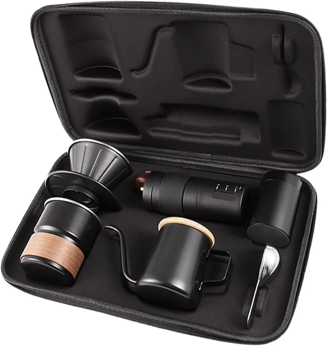 Portable Hand Coffee Maker Set for Camping & Travel - 6-Piece Kit