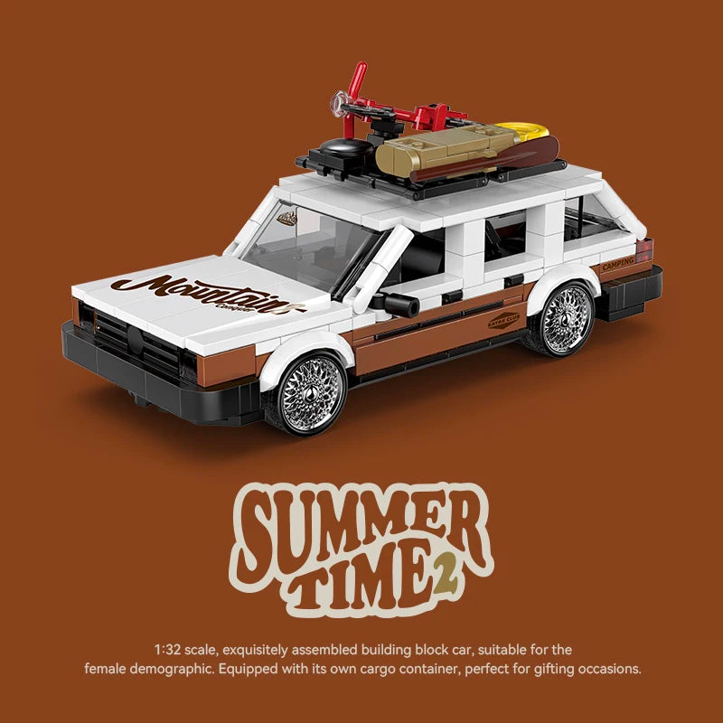 Creative Retro Sedan Building Blocks Model for Kids - MK2 Time Machine