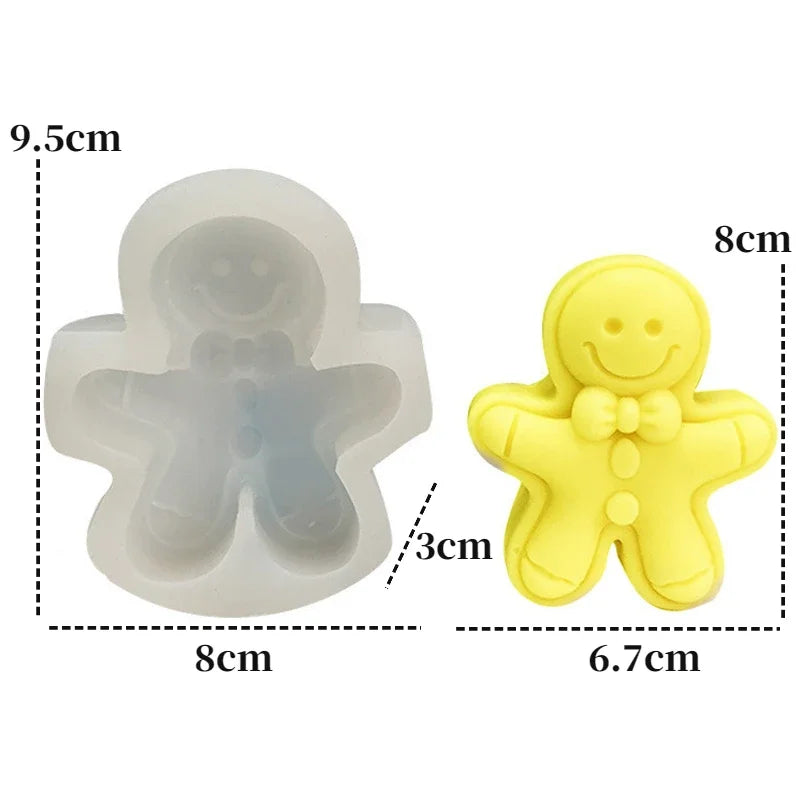3D Gingerbread Man Silicone Candle Mold for DIY Crafts & Home Decor
