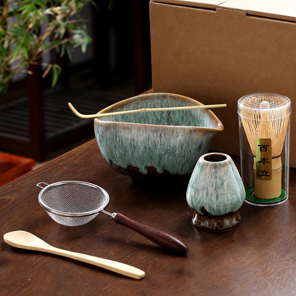 6-Piece Japanese Matcha Tea Set - Whisk, Bowl, Scoop & Accessories