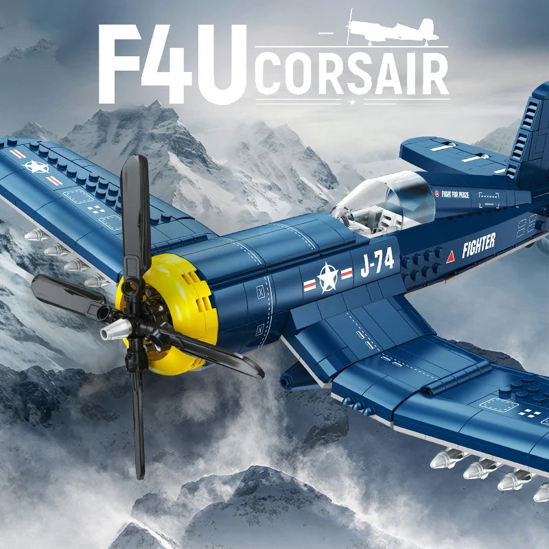 F4U Corsair Fighter Building Blocks Kit - STEM Model Experience