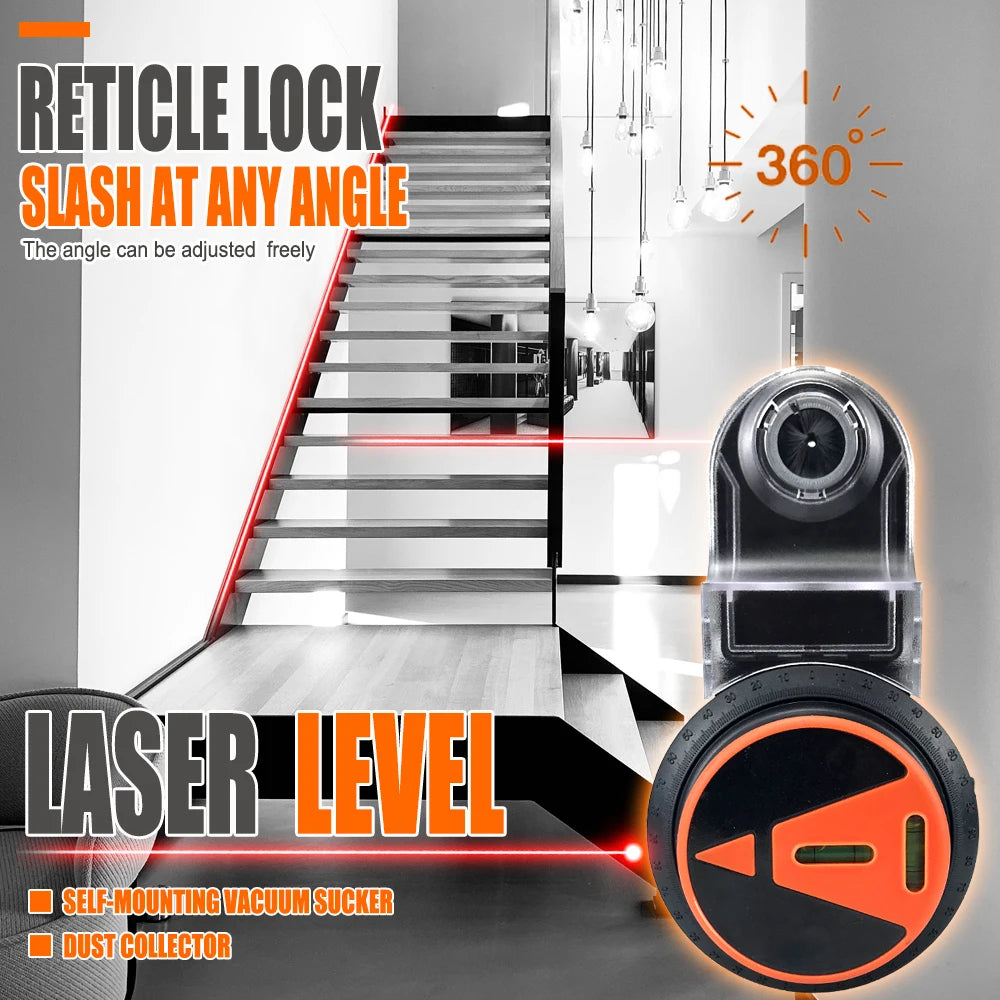 360° Laser Level Vacuum Sucker - Electric Drilling Dust Collector