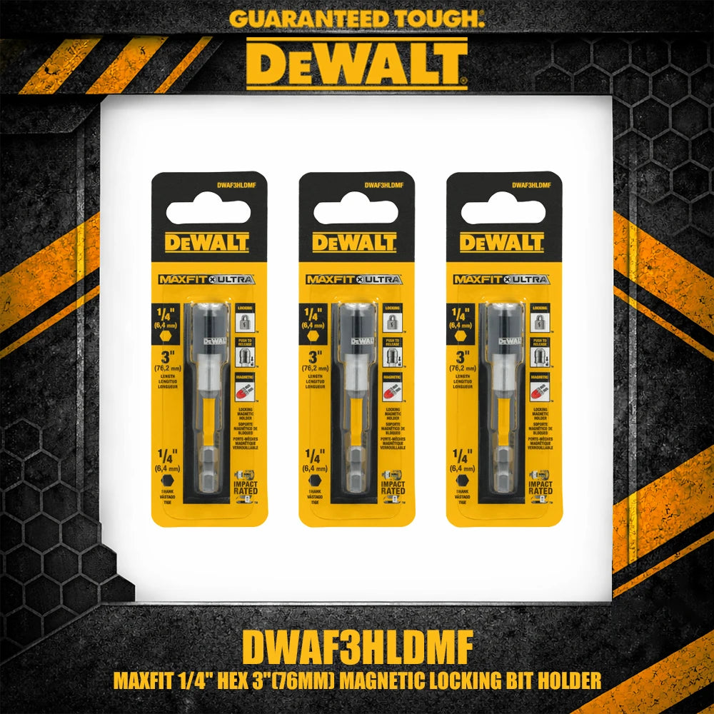 DEWALT MAXFIT 1/4" Hex 3" Magnetic Bit Holder for Ultimate Grip