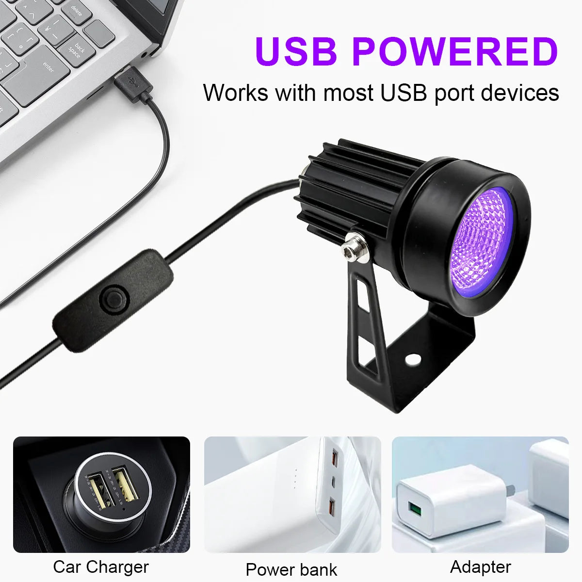 T-SUNRISE UV Projection Light with Clip for Parties & Events