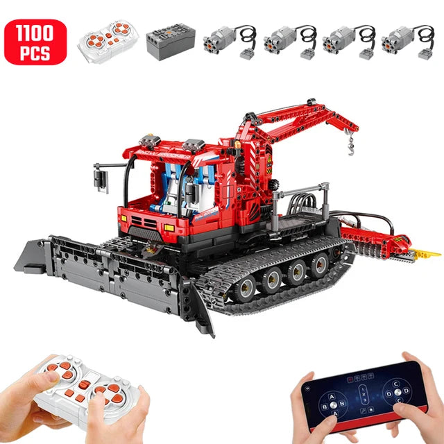 MOULD KING Remote Control Snow Groomer Building Blocks Vehicle for Kids