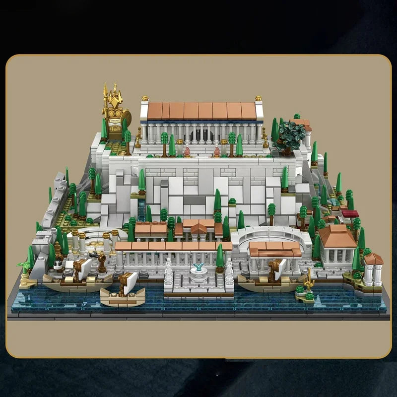 1988PCS MOC Retro Greece Acropolis Castle Building Blocks Toy