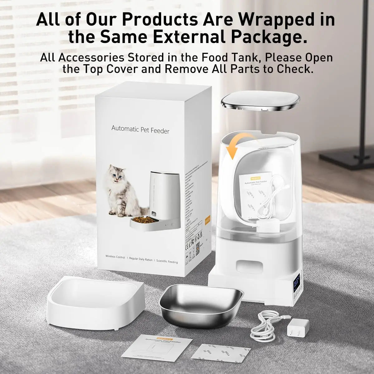 ROJECO 4L Smart Automatic Pet Feeder - Easy Portion Control