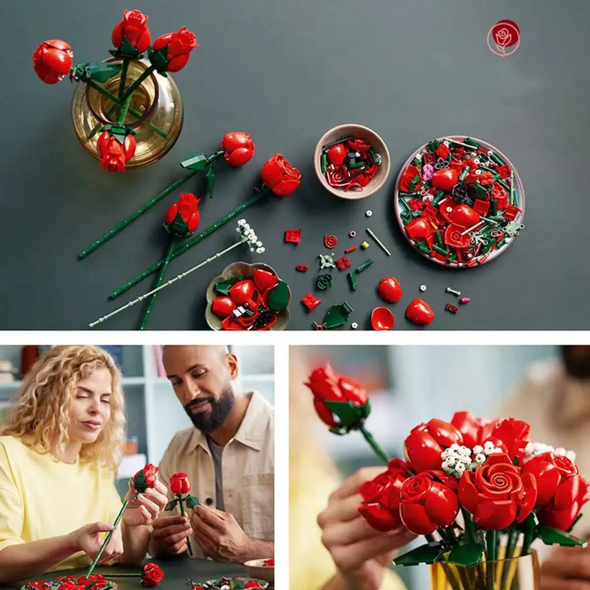 Delicate Rose Bouquet Building Kit - Perfect Romantic Gift