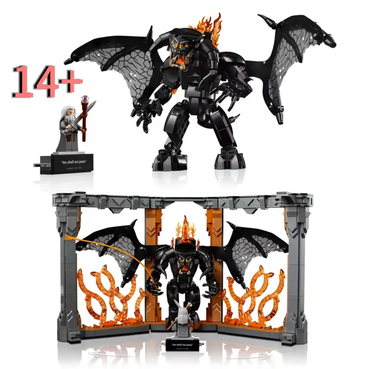 Enchanting Balrogs Book Nook Model - Creative Building Blocks