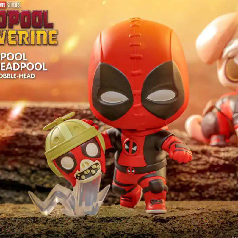 Cute Deadpool & Wolverine Q-Version Anime Figures - Kawaii Collectible