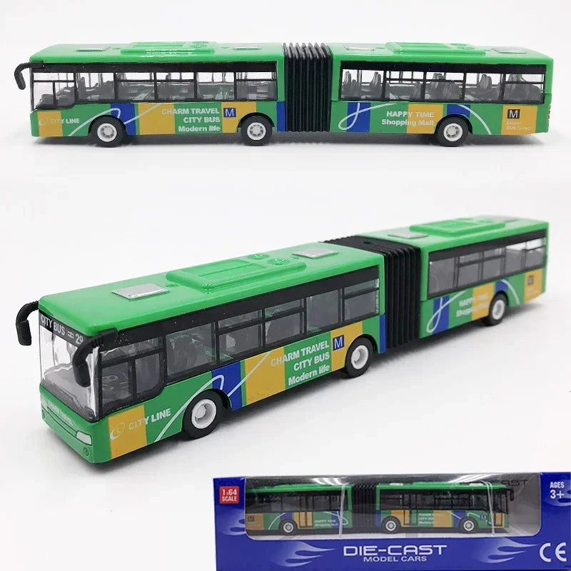 1/64 Diecast City Bus Toy - Pull Back Action Educational Gift