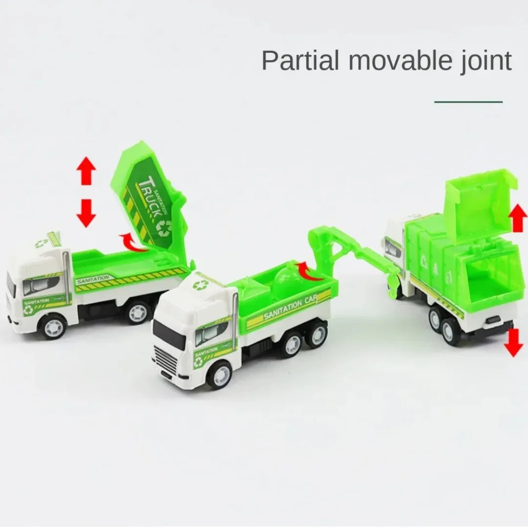 Pull Back Inertia Toy Cars for Kids - Fire Engine & Truck Models
