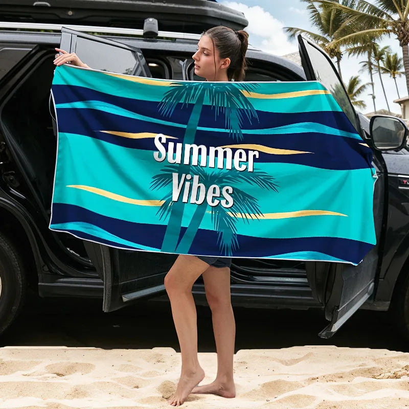 Quick-Dry Microfiber Beach Towel with Magnetic Fasteners