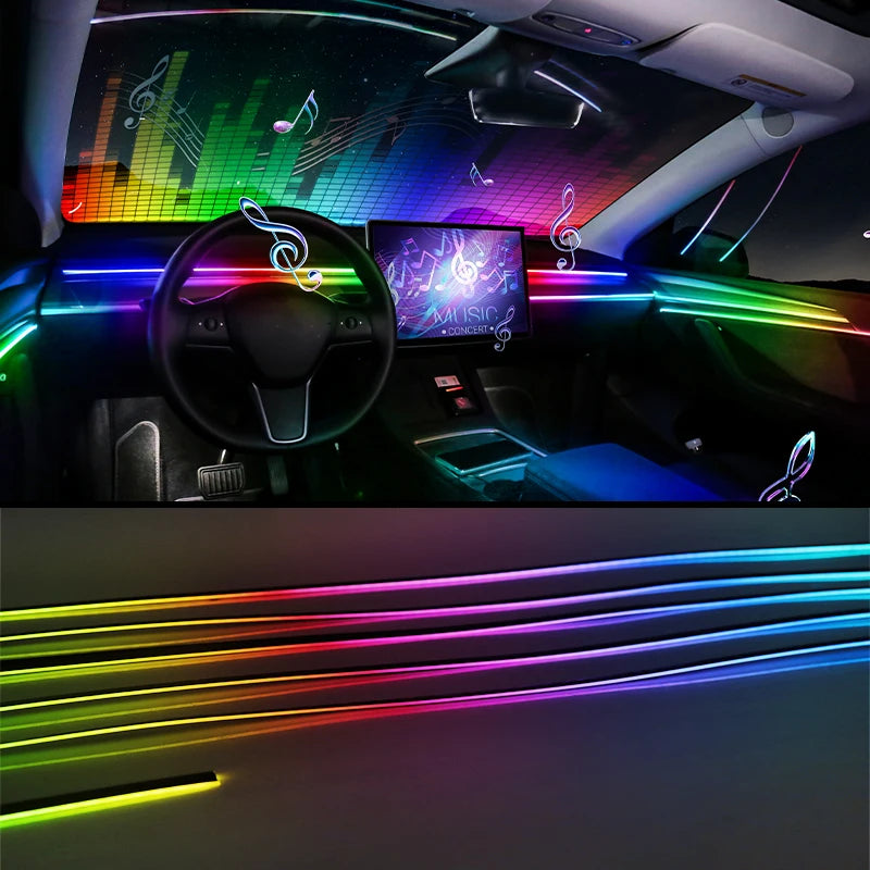 RGB LED Car Ambient Lights - 64 Color Customizable Symphony Lamp