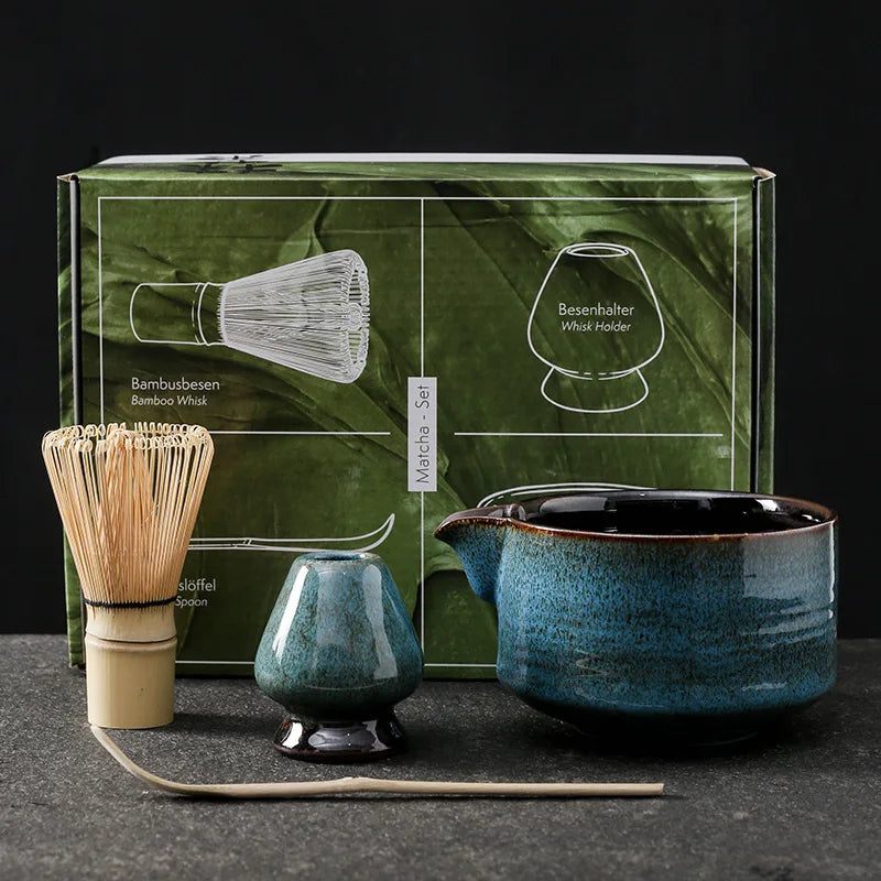 Japanese Matcha Tea Set - 7 or 4 Piece Bamboo Whisk & Bowl